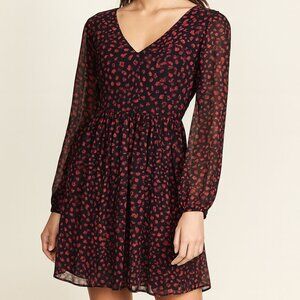 Michael Michael Kors Red & Black Long Sleeve Dress – Size 2 Fit & Flare